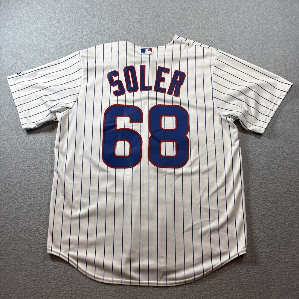 Jorge Soler White Chicago Cubs Majestic Cool Base Men's Sz L Jersey MLB